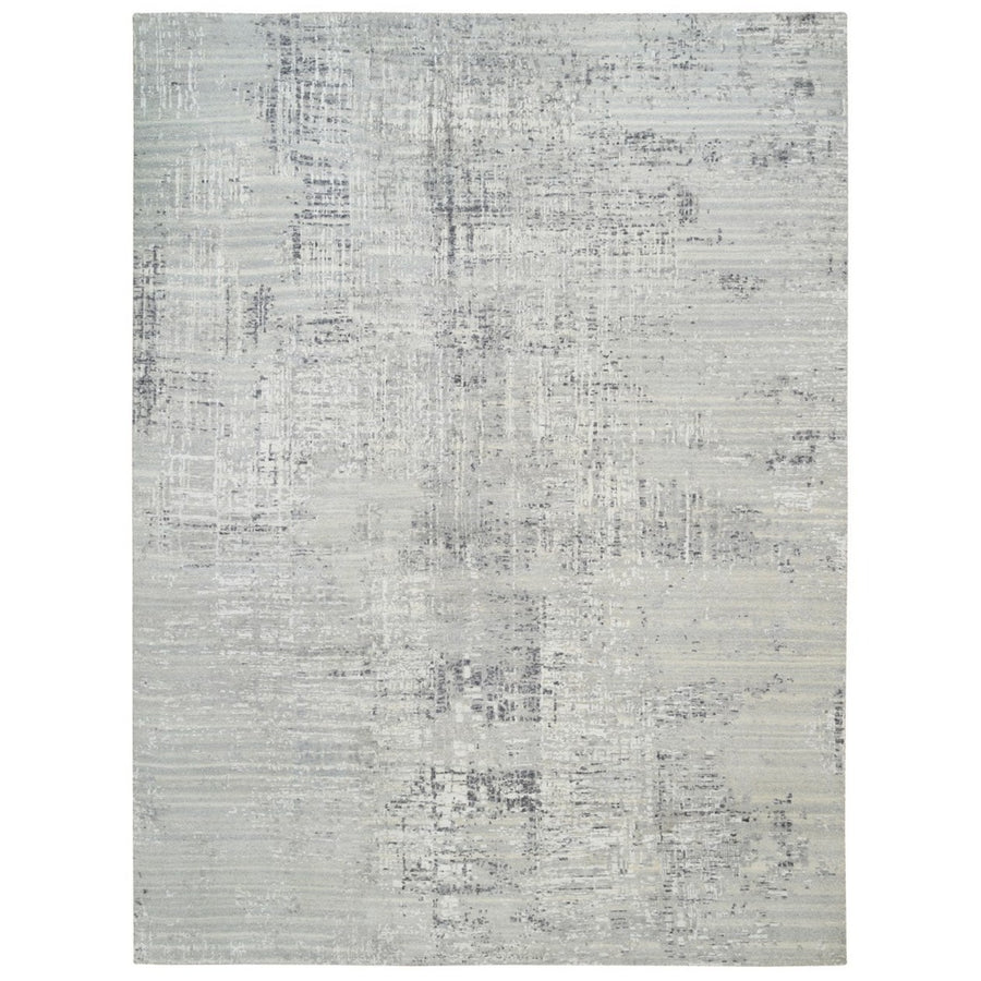 9'0" x 12'1" | Undyed Abstract Rug | Wool | 24652