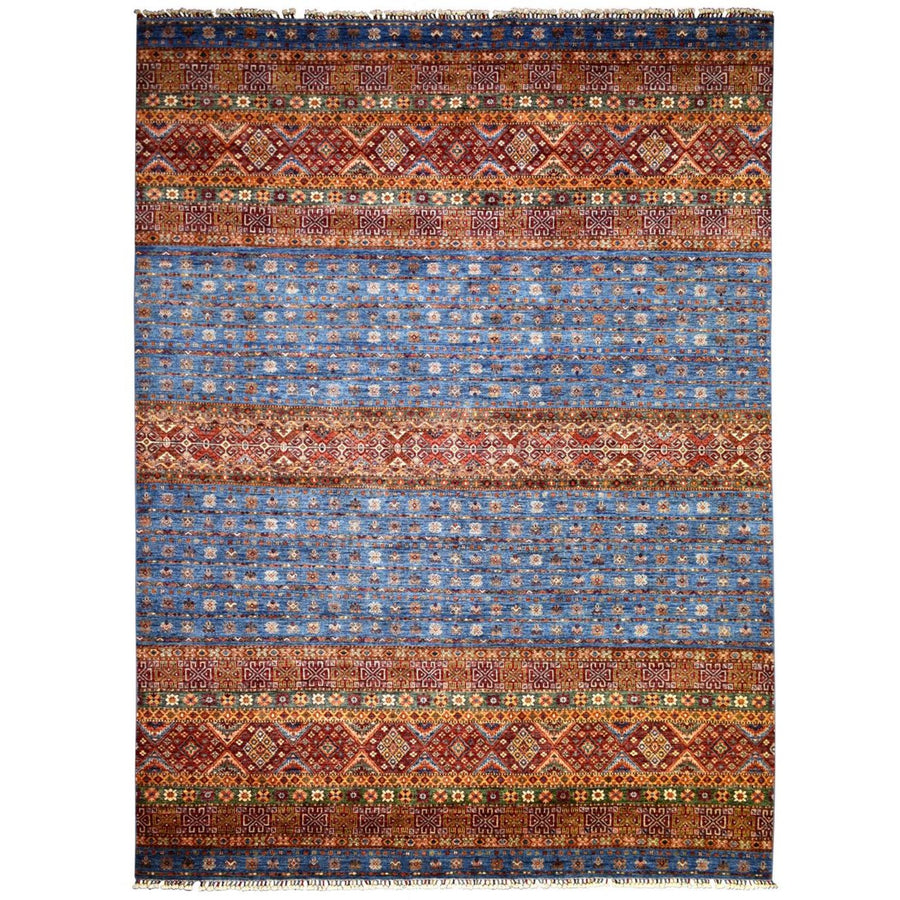 9'1" x 12'3" | Natural Blue Khorjin | Wool | 24658