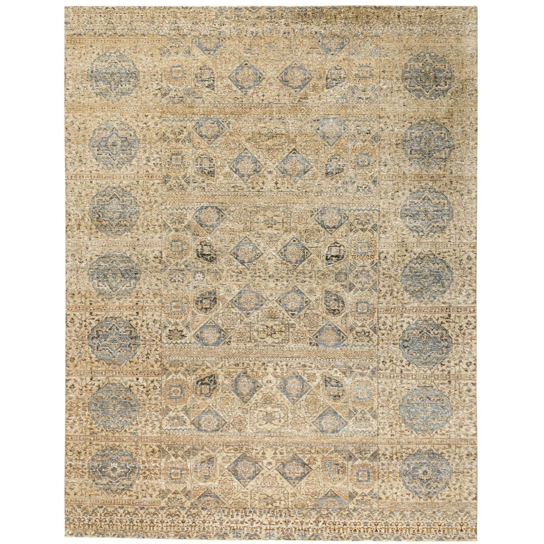 9'2" x 12'2" | Caramel Mamluk Rug | Wool and Silk | 24660