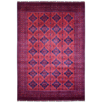 8'1" x 11'10" | Red Khamyab Tribal Rug | Wool | 24664