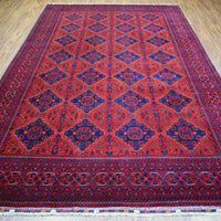 8'1" x 11'10" | Red Khamyab Tribal Rug | Wool | 24664
