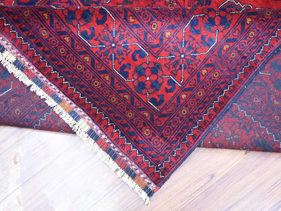 8'1" x 11'10" | Red Khamyab Tribal Rug | Wool | 24664