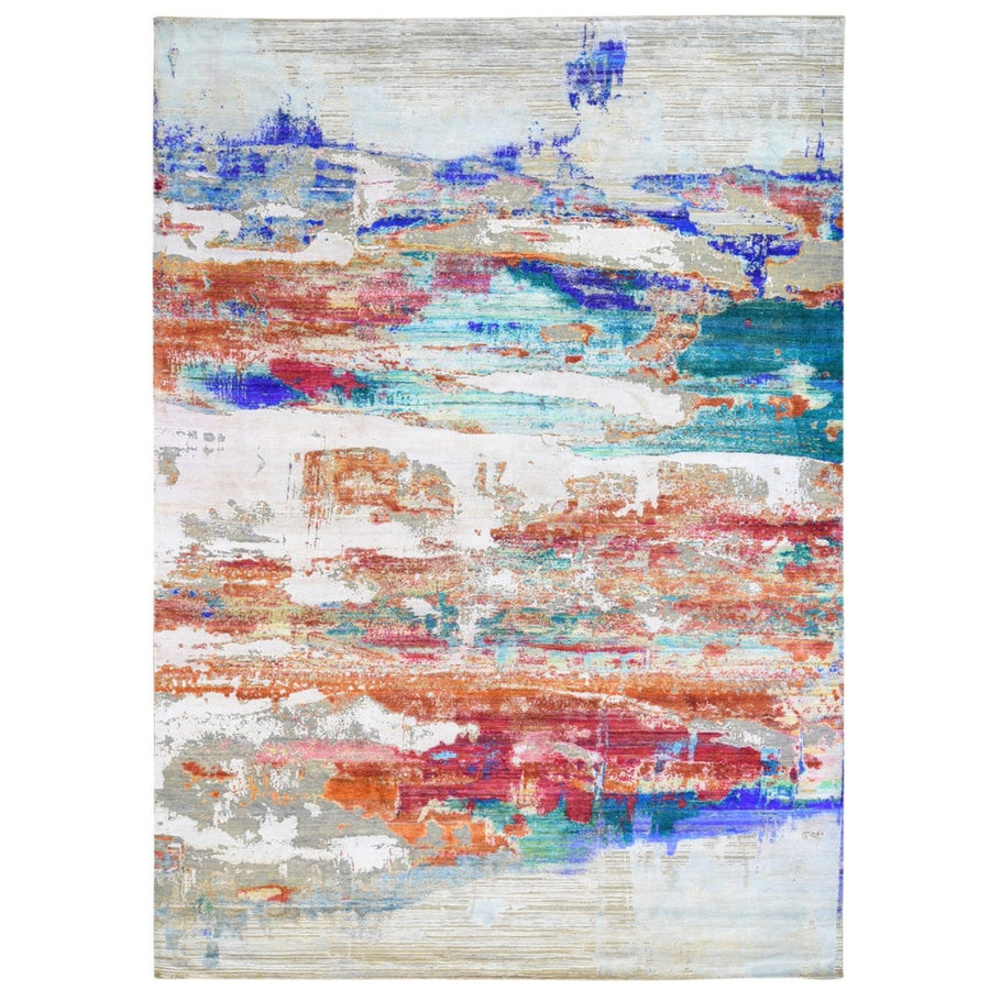 9'0" x 12'3" | Bright Abstract | Wool and Silk | 24680