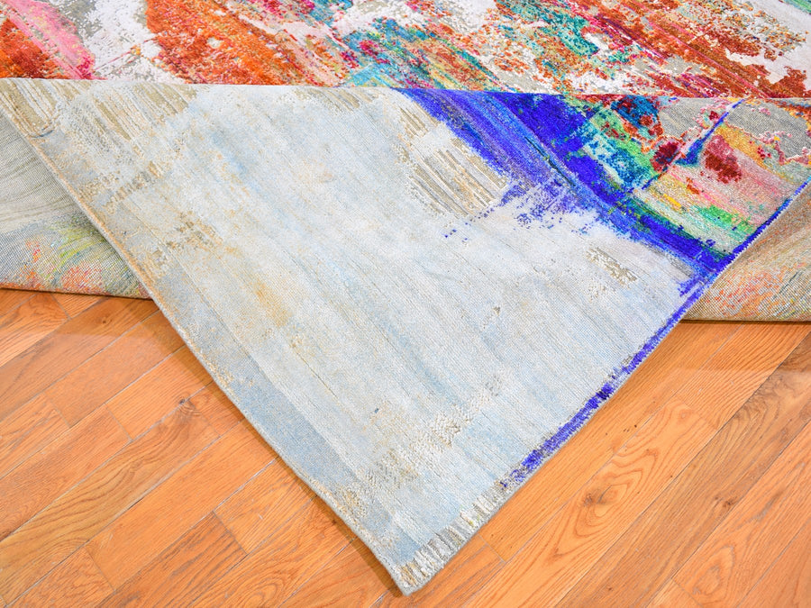 9'0" x 12'3" | Bright Abstract | Wool and Silk | 24680