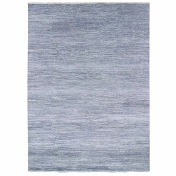 9'0" x 12'3" | Grey Grass Rug | Wool and Silk | 24681