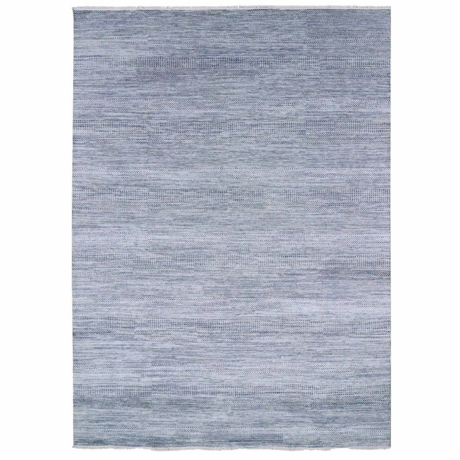 9'0" x 12'3" | Grey Grass Rug | Wool and Silk | 24681