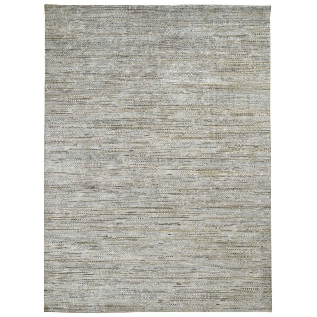 9'0" x 12'2" | Cream Grey Abstract | Wool and Silk | 24691