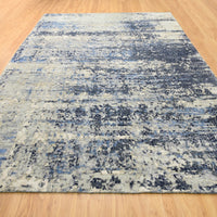 9'0" x 11'10" | Blue Grey Mosaic | Wool and Silk | 24692
