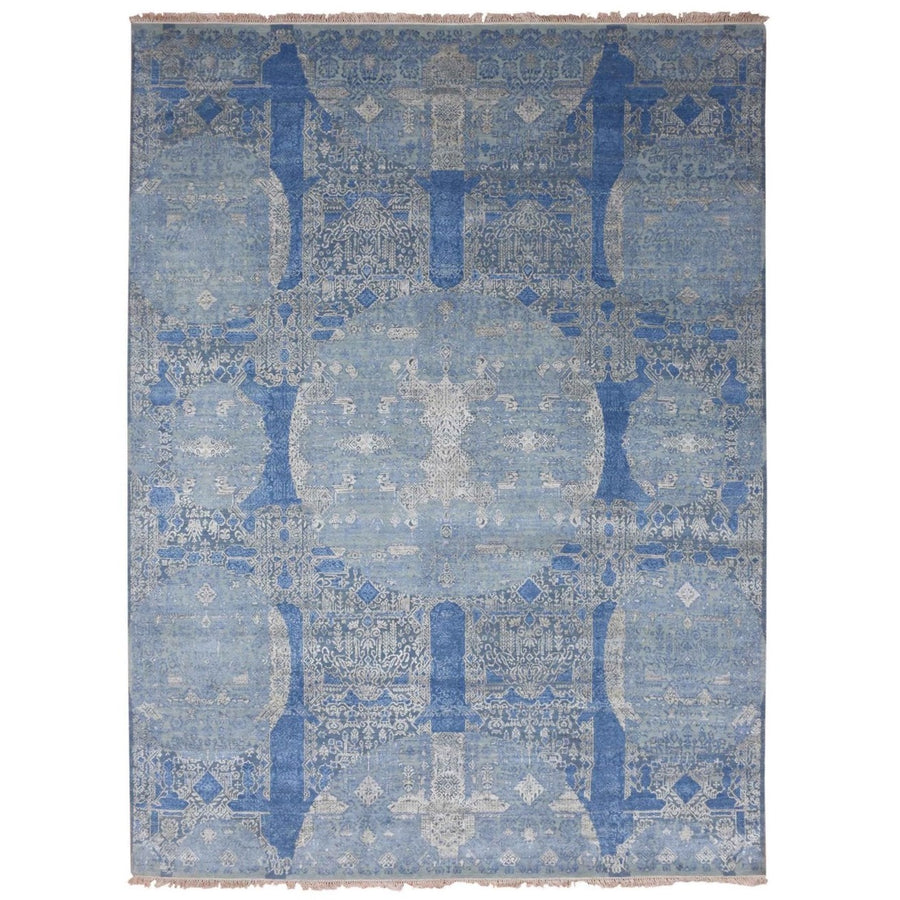 9'0" x 12'0" | Blue Jewellery Design | Wool and Silk | 24693