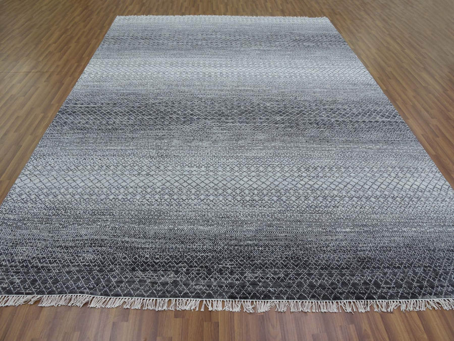 9'0" x 12'4" | Grey Chairoscuro Rug | Wool | 24694