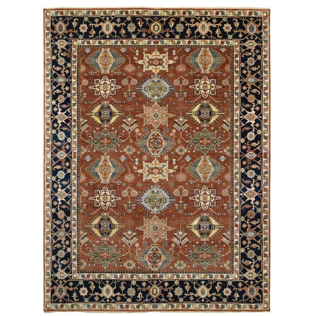 9'0" x 12'0" | Honey Brown Heriz | Wool | 24695