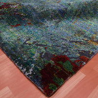 8'0" x 9'10" | Oceanic Abstract | Wool and Silk | 25107