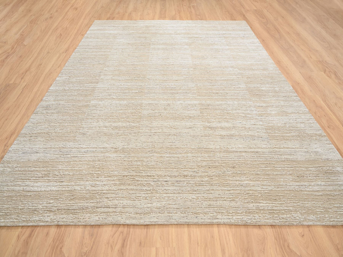 9'1" x 11'10" | Beige Loomed | Wool | 25122