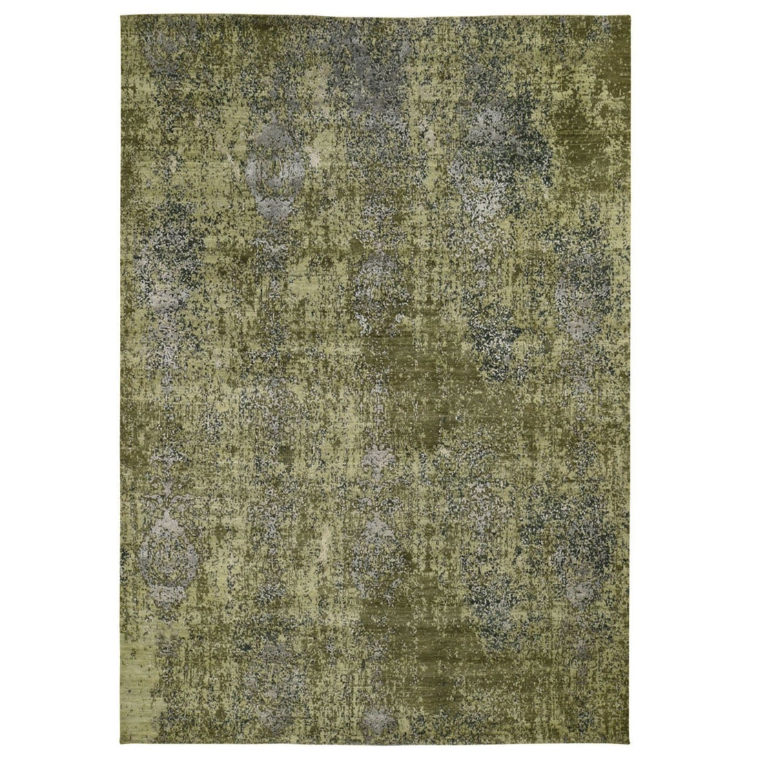 9'1" x 12'0" | Green Abstract | Wool and Silk | 25125