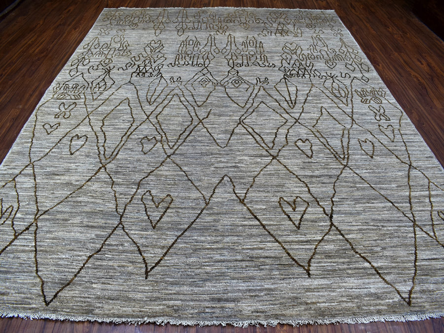 9'2" x 11'5" | Taupe Moroccan | Wool | 25126