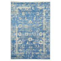 6'0" x 9'2" | Blue Erased Persian | Wool and Silk | 25161