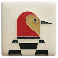 Motawi Woodpecker in Cream - 3x3