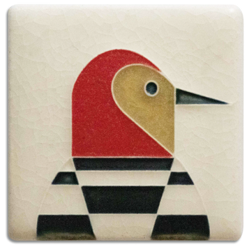 Motawi Woodpecker in Cream - 3x3