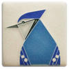 Motawi Blue Jay in Cream - 3x3