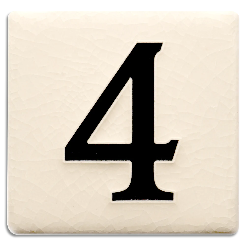 Motawi 4x4 House Numbers 0-9 | White