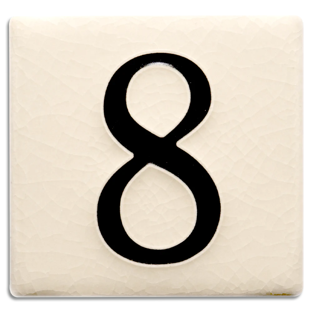 Motawi 4x4 House Numbers 0-9 | White