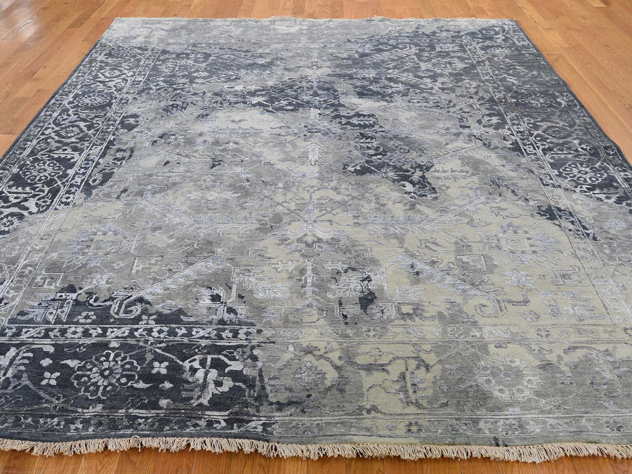 8'0" x 10'0" | Broken Persian Heriz | Wool and Silk | 21679