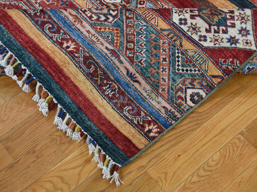 8'3"x11'8" | Multicolored Kazak | Wool | 21322