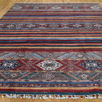 8'3"x11'8" | Multicolored Kazak | Wool | 21322