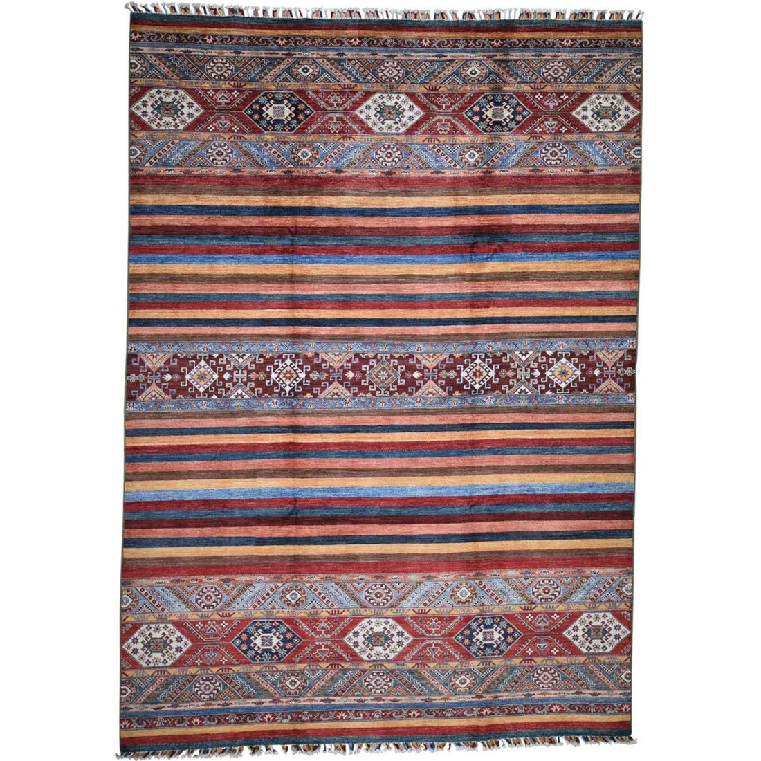 8'3"x11'8" | Multicolored Kazak | Wool | 21322