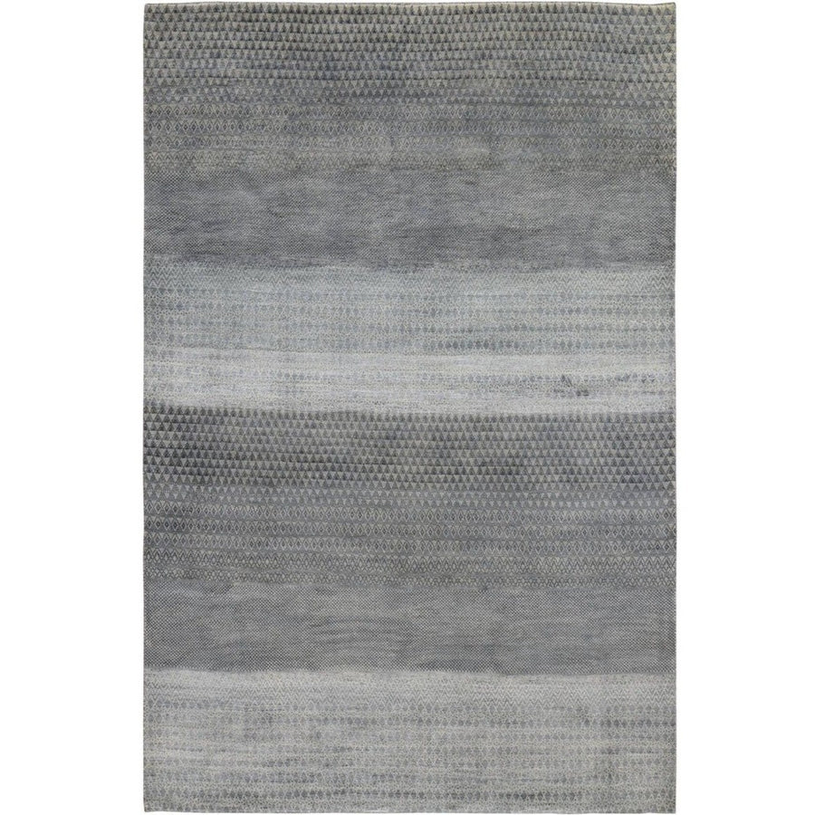 6'1"x9'0" | Gray Grass | Wool and Silk | 21327