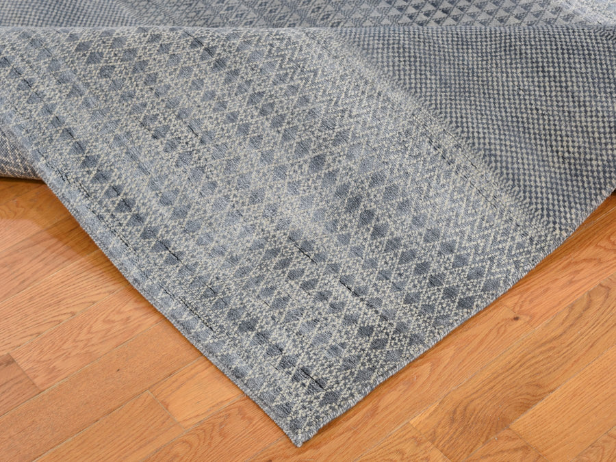 6'1"x9'0" | Gray Grass | Wool and Silk | 21327