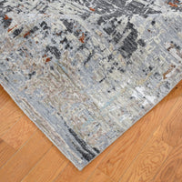 6'0"x8'7" | Gray Abstract | Wool and Silk | 21328