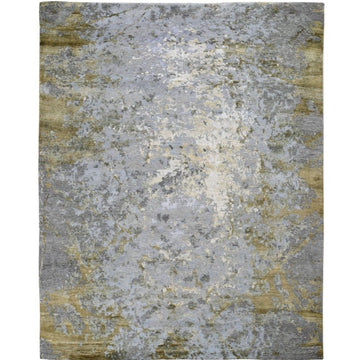 8'3"x9'10" | Taupe Abstract | Wool and Silk | 21312
