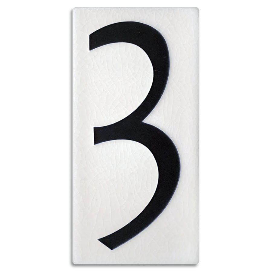 Motawi 4x8 House Numbers 0-9 | White