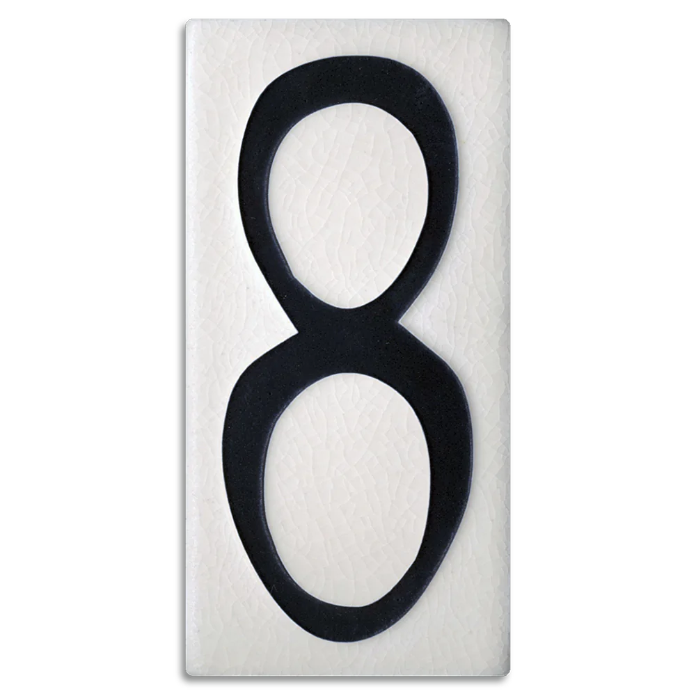 Motawi 4x8 House Numbers 0-9 | White