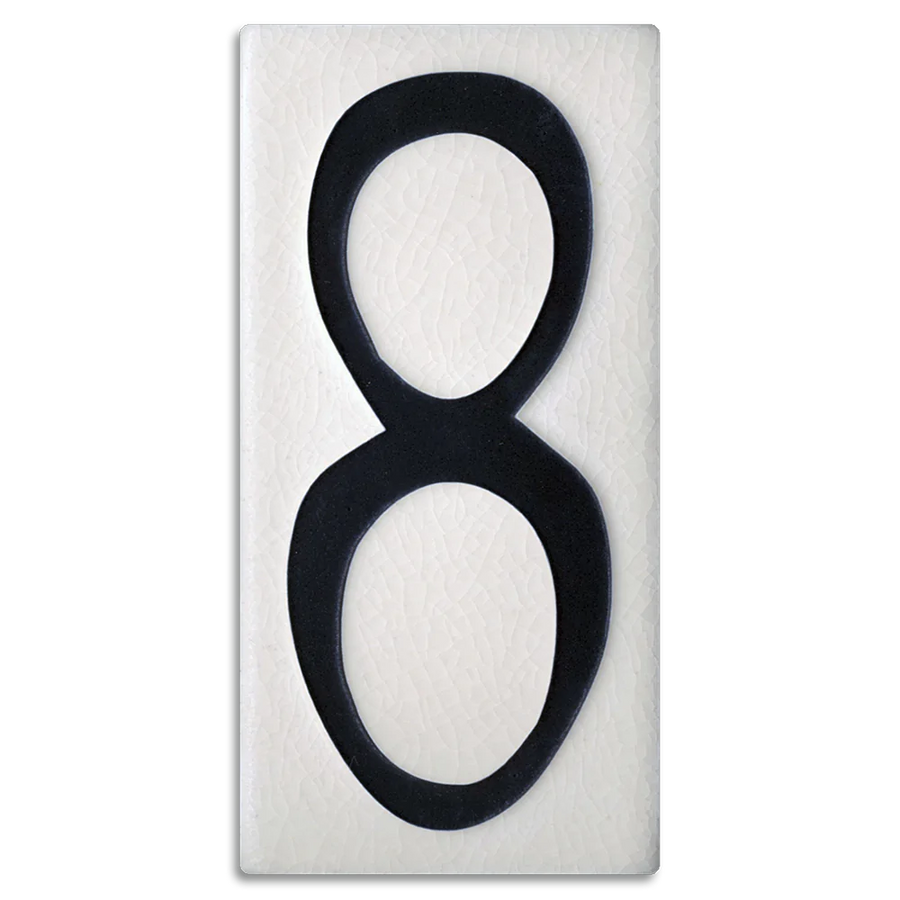Motawi 4x8 House Numbers 0-9 | White