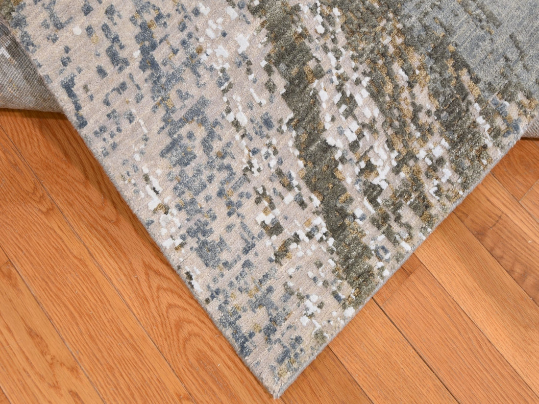 6'1" x 9'1" | Abstract Grey | Wool and Silk | 21280
