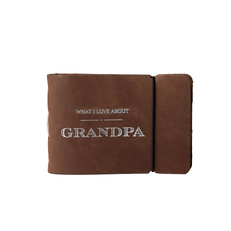 "What I Love About Grandpa" Leather Journal | Dark Brown