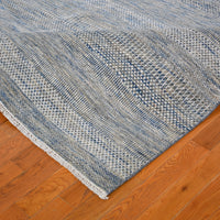 9'1"x12'0" | Blue Rug | Wool and Silk | 21314