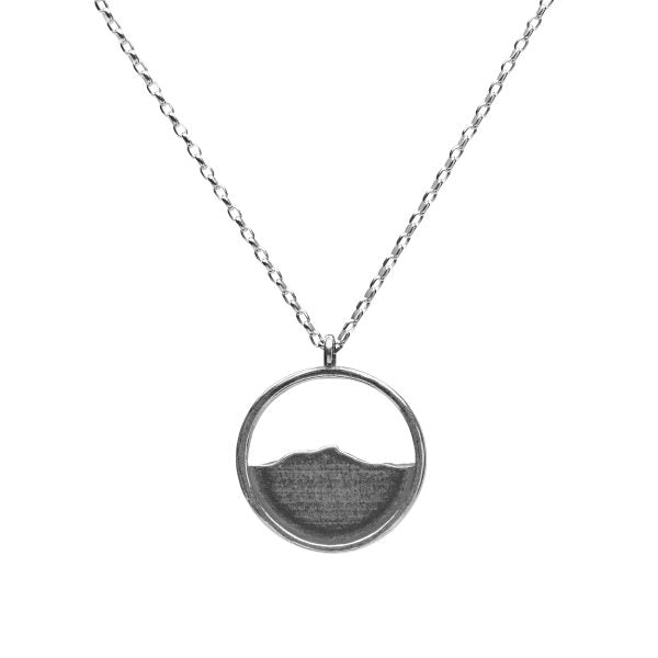 Mountain Silhouette Necklace | Oxidized Silver