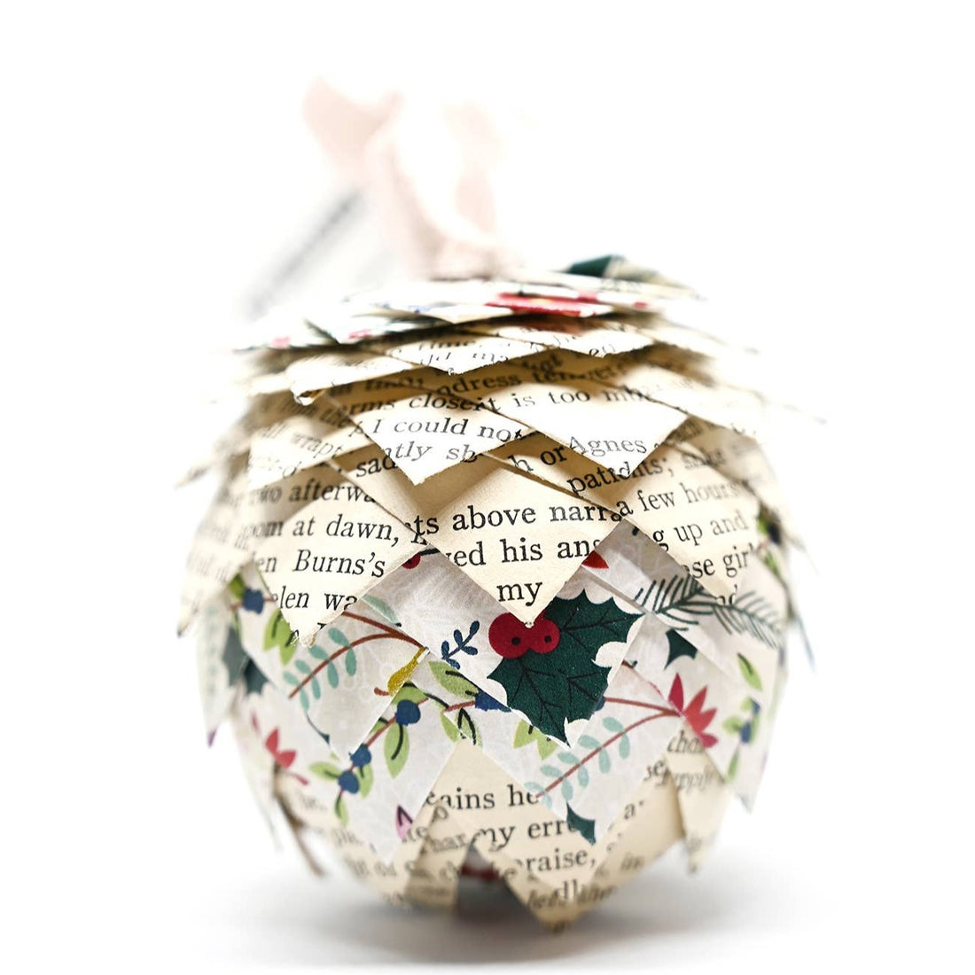 Jane Eyre + Floral Print Book Page Ornament