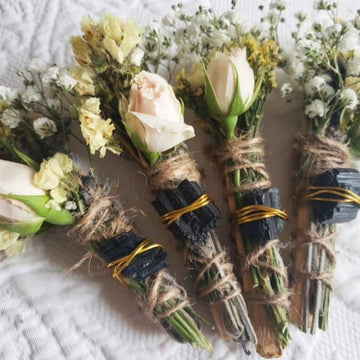 Black Tourmaline, Palo Santo, Rose and Wild Flower Smudge Bundle