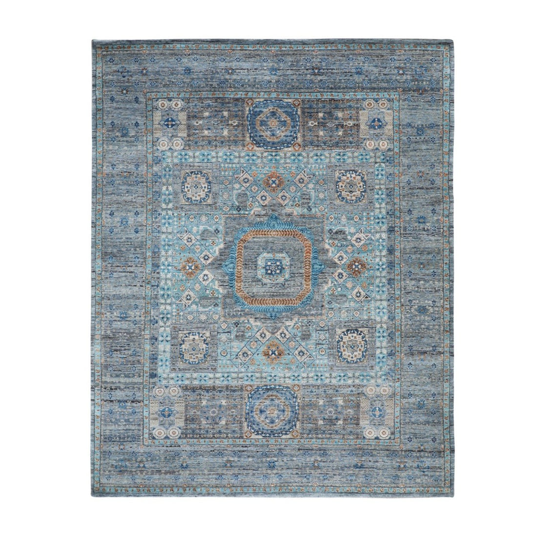 8'3"x10'1" | Blue Transitional Rug | Wool | 21263