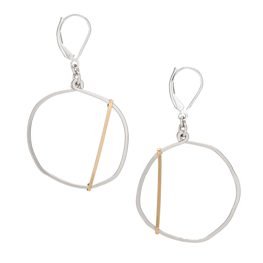 Golden Optimist Circle Earrings