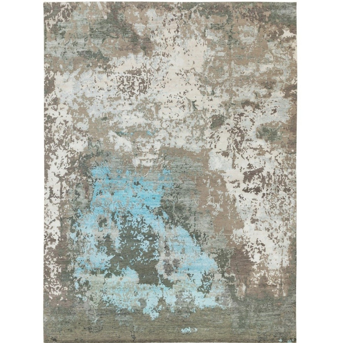 9'3"x11'9" | Blue Abstract | Wool and Silk | 21319