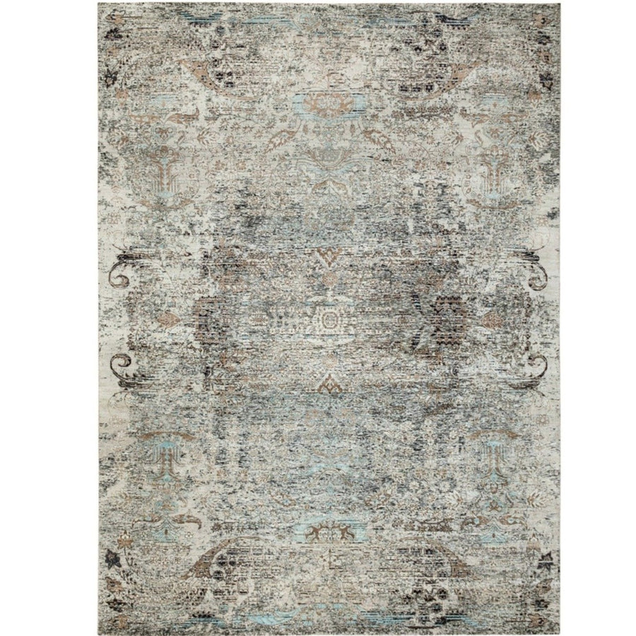 8'10"x12'0" | Gray Broken Erased Persian | Wool and Silk | 21315