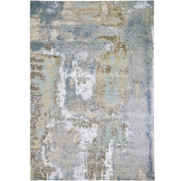 8'10"x12'2" | Grey Abstract | Wool and Silk | 21316