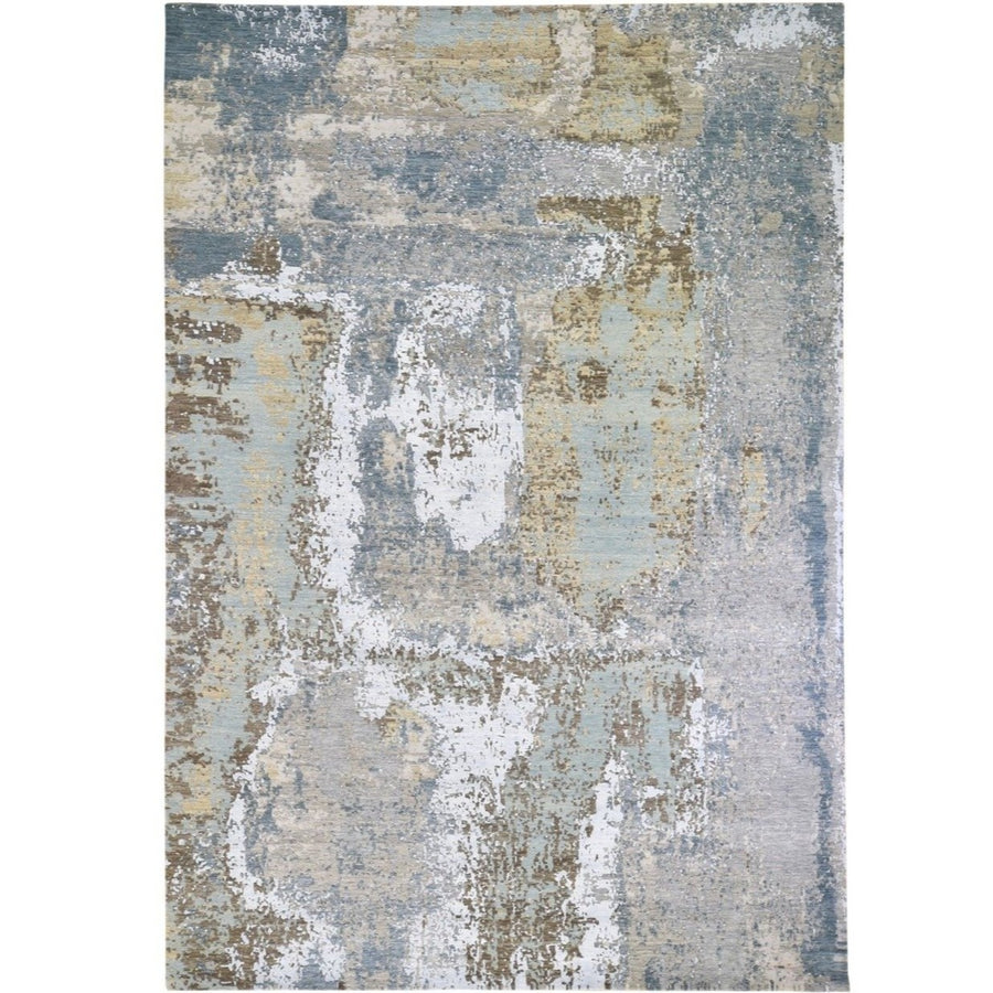 8'10"x12'2" | Grey Abstract | Wool and Silk | 21316