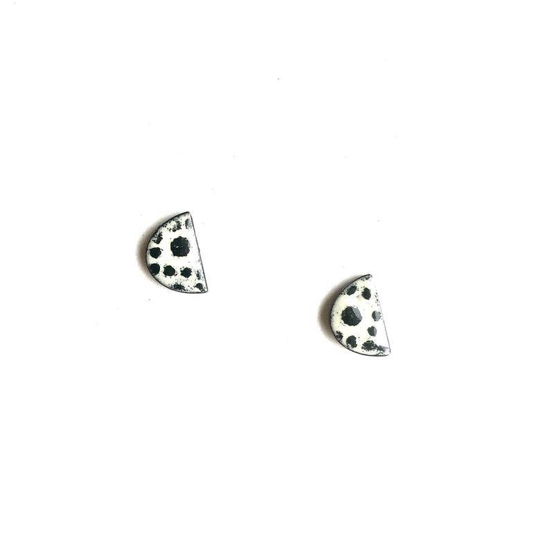 Black + White Enamel Earrings