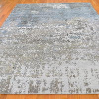9'0" x 12'3" | Grey Abstract | Wool and Silk | 21698